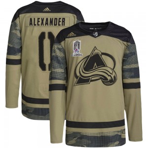 Adidas Jett Alexander Colorado Avalanche Youth Authentic Military Appreciation Practice 2022 Stanley Cup Champions Jersey - Camo