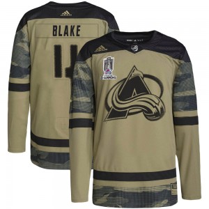 Adidas Rob Blake Colorado Avalanche Youth Authentic Military Appreciation Practice 2022 Stanley Cup Champions Jersey - Camo