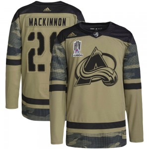 Adidas Nathan MacKinnon Colorado Avalanche Youth Authentic Military Appreciation Practice 2022 Stanley Cup Champions Jersey - Ca