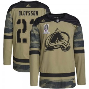 Adidas Fredrik Olofsson Colorado Avalanche Youth Authentic Military Appreciation Practice 2022 Stanley Cup Champions Jersey - Ca