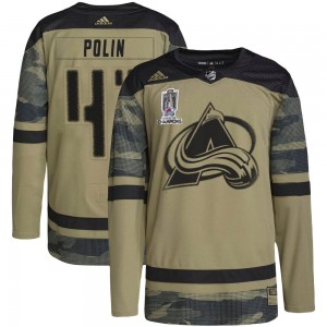 Adidas Jason Polin Colorado Avalanche Youth Authentic Military Appreciation Practice 2022 Stanley Cup Champions Jersey - Camo