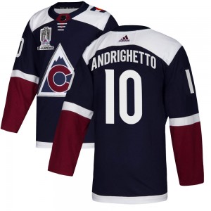 Adidas Sven Andrighetto Colorado Avalanche Youth Authentic Alternate 2022 Stanley Cup Champions Jersey - Navy
