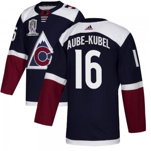 Adidas Nicolas Aube-Kubel Colorado Avalanche Youth Authentic Alternate 2022 Stanley Cup Champions Jersey - Navy