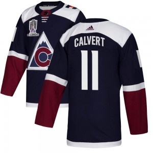 Adidas Matt Calvert Colorado Avalanche Youth Authentic Alternate 2022 Stanley Cup Champions Jersey - Navy