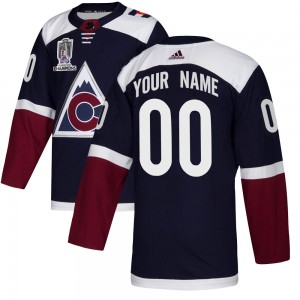 Adidas Custom Colorado Avalanche Youth Authentic Custom Alternate 2022 Stanley Cup Champions Jersey - Navy
