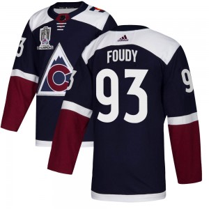 Adidas Jean-Luc Foudy Colorado Avalanche Youth Authentic Alternate 2022 Stanley Cup Champions Jersey - Navy