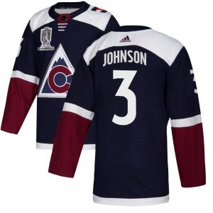 Adidas Jack Johnson Colorado Avalanche Youth Authentic Alternate 2022 Stanley Cup Champions Jersey - Navy