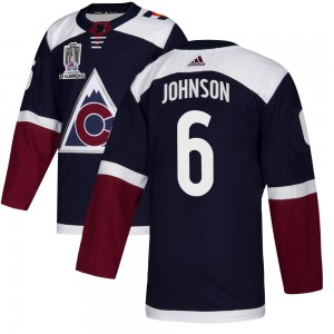 Adidas Erik Johnson Colorado Avalanche Youth Authentic Alternate 2022 Stanley Cup Champions Jersey - Navy