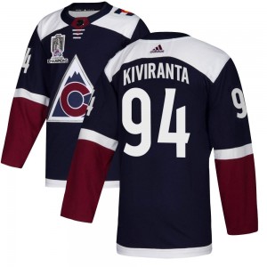 Adidas Joel Kiviranta Colorado Avalanche Youth Authentic Alternate 2022 Stanley Cup Champions Jersey - Navy