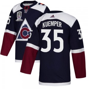 Adidas Darcy Kuemper Colorado Avalanche Youth Authentic Alternate 2022 Stanley Cup Champions Jersey - Navy