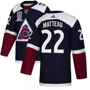 Adidas Stefan Matteau Colorado Avalanche Youth Authentic Alternate 2022 Stanley Cup Champions Jersey - Navy