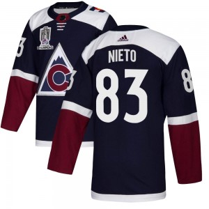 Adidas Matt Nieto Colorado Avalanche Youth Authentic Alternate 2022 Stanley Cup Champions Jersey - Navy