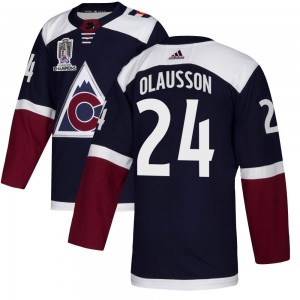 Adidas Oskar Olausson Colorado Avalanche Youth Authentic Alternate 2022 Stanley Cup Champions Jersey - Navy