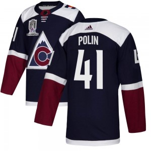 Adidas Jason Polin Colorado Avalanche Youth Authentic Alternate 2022 Stanley Cup Champions Jersey - Navy
