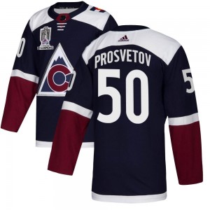 Adidas Ivan Prosvetov Colorado Avalanche Youth Authentic Alternate 2022 Stanley Cup Champions Jersey - Navy