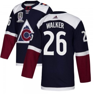 Adidas Sean Walker Colorado Avalanche Youth Authentic Alternate 2022 Stanley Cup Champions Jersey - Navy