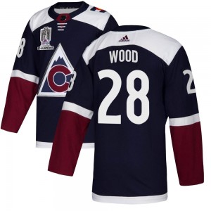Adidas Miles Wood Colorado Avalanche Youth Authentic Alternate 2022 Stanley Cup Champions Jersey - Navy
