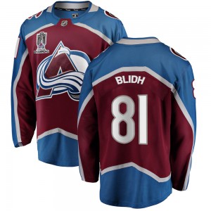 Fanatics Branded Youth Anton Blidh Colorado Avalanche Youth Breakaway Maroon Home 2022 Stanley Cup Champions Jersey