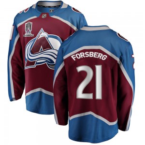 Fanatics Branded Youth Peter Forsberg Colorado Avalanche Youth Breakaway Maroon Home 2022 Stanley Cup Champions Jersey