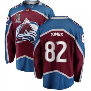 Fanatics Branded Youth Caleb Jones Colorado Avalanche Youth Breakaway Maroon Home 2022 Stanley Cup Champions Jersey