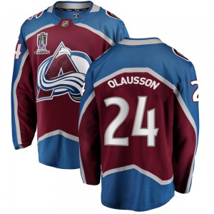 Fanatics Branded Youth Oskar Olausson Colorado Avalanche Youth Breakaway Maroon Home 2022 Stanley Cup Champions Jersey