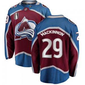 Fanatics Branded Youth Nathan MacKinnon Colorado Avalanche Youth Breakaway Maroon Home 2022 Stanley Cup Final Patch Jersey