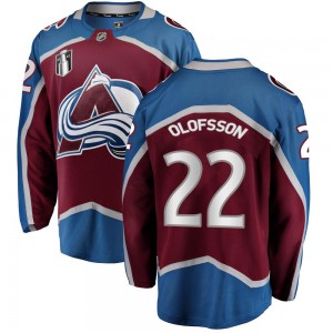 Fanatics Branded Youth Fredrik Olofsson Colorado Avalanche Youth Breakaway Maroon Home 2022 Stanley Cup Final Patch Jersey