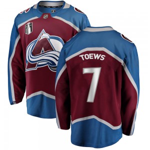 Fanatics Branded Youth Devon Toews Colorado Avalanche Youth Breakaway Maroon Home 2022 Stanley Cup Final Patch Jersey