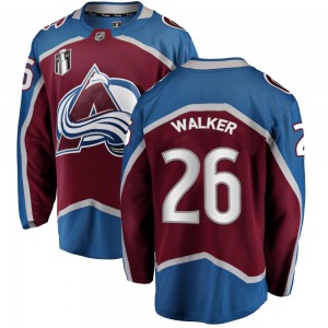Fanatics Branded Youth Sean Walker Colorado Avalanche Youth Breakaway Maroon Home 2022 Stanley Cup Final Patch Jersey