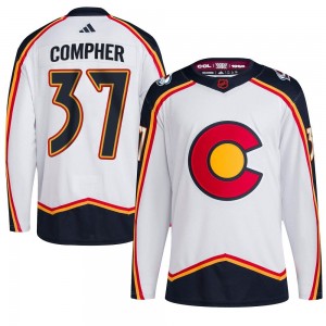 Adidas J.t. Compher Colorado Avalanche Youth Authentic J.T. Compher Reverse Retro 2.0 Jersey - White