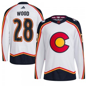Adidas Miles Wood Colorado Avalanche Youth Authentic Reverse Retro 2.0 Jersey - White
