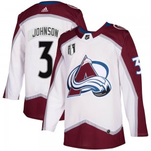 Adidas Jack Johnson Colorado Avalanche Youth Authentic 2020/21 Away 2022 Stanley Cup Final Patch Jersey - White
