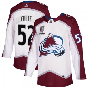 Adidas Adam Foote Colorado Avalanche Men's Authentic 2020/21 Away 2022 Stanley Cup Champions Jersey - White