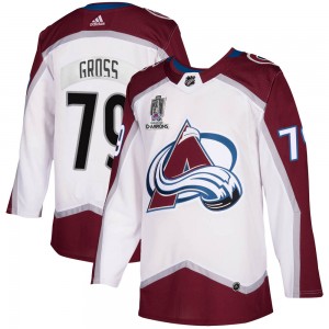 Adidas Jordan Gross Colorado Avalanche Men's Authentic 2020/21 Away 2022 Stanley Cup Champions Jersey - White