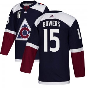 Adidas Shane Bowers Colorado Avalanche Youth Authentic Alternate 2022 Stanley Cup Final Patch Jersey - Navy