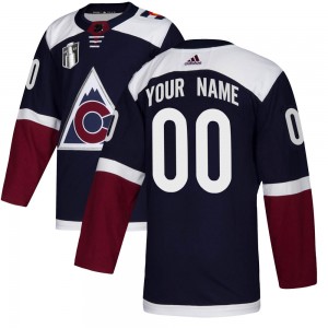 Adidas Custom Colorado Avalanche Youth Authentic Custom Alternate 2022 Stanley Cup Final Patch Jersey - Navy