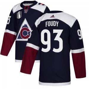 Adidas Jean-Luc Foudy Colorado Avalanche Youth Authentic Alternate 2022 Stanley Cup Final Patch Jersey - Navy