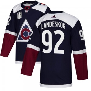 Adidas Gabriel Landeskog Colorado Avalanche Youth Authentic Alternate 2022 Stanley Cup Final Patch Jersey - Navy