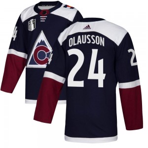 Adidas Oskar Olausson Colorado Avalanche Youth Authentic Alternate 2022 Stanley Cup Final Patch Jersey - Navy