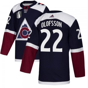 Adidas Fredrik Olofsson Colorado Avalanche Youth Authentic Alternate 2022 Stanley Cup Final Patch Jersey - Navy