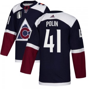 Adidas Jason Polin Colorado Avalanche Youth Authentic Alternate 2022 Stanley Cup Final Patch Jersey - Navy