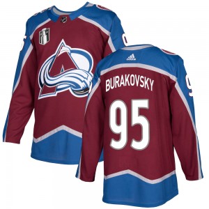Adidas Men's Andre Burakovsky Colorado Avalanche Men's Authentic Burgundy Home 2022 Stanley Cup Final Patch Jersey