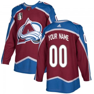 Adidas Men's Custom Colorado Avalanche Men's Authentic Custom Burgundy Home 2022 Stanley Cup Final Patch Jersey