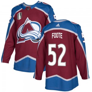 Adidas Men's Adam Foote Colorado Avalanche Men's Authentic Burgundy Home 2022 Stanley Cup Final Patch Jersey