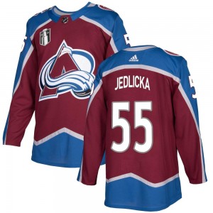 Adidas Men's Maros Jedlicka Colorado Avalanche Men's Authentic Burgundy Home 2022 Stanley Cup Final Patch Jersey