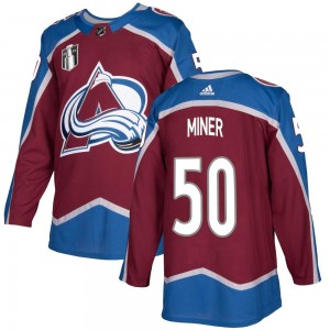 Adidas Men's Trent Miner Colorado Avalanche Men's Authentic Burgundy Home 2022 Stanley Cup Final Patch Jersey