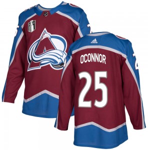Adidas Men's Logan O'Connor Colorado Avalanche Men's Authentic Burgundy Home 2022 Stanley Cup Final Patch Jersey