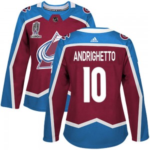Adidas Women's Sven Andrighetto Colorado Avalanche Women's Authentic Burgundy Home 2022 Stanley Cup Champions Jersey