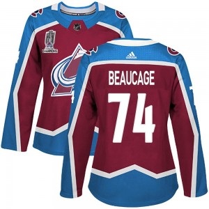 Adidas Women's Alex Beaucage Colorado Avalanche Women's Authentic Burgundy Home 2022 Stanley Cup Champions Jersey
