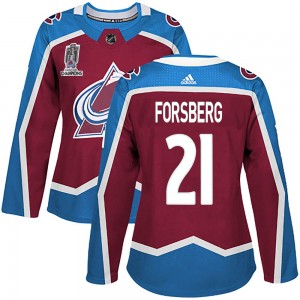 Adidas Women's Peter Forsberg Colorado Avalanche Women's Authentic Burgundy Home 2022 Stanley Cup Champions Jersey